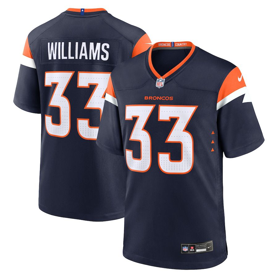 Men Denver Broncos 33 Javonte Williams Nike Navy Alternate Game NFL Jersey
